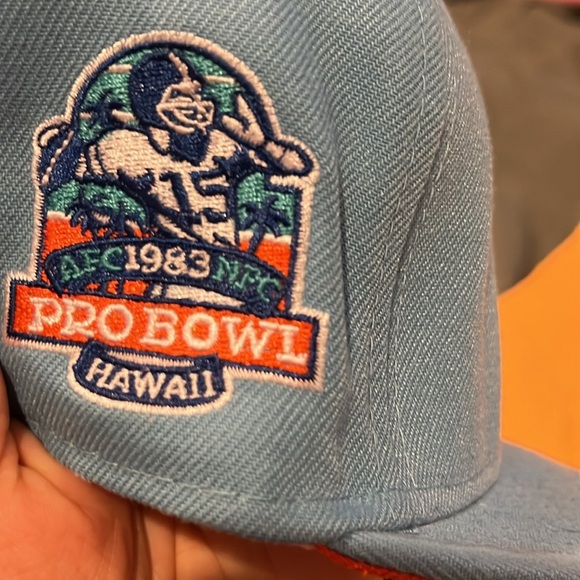 Men's Chicago Bears New Era Light Blue 1983 Pro Bowl Side Patch Orange - Picture 8 of 8